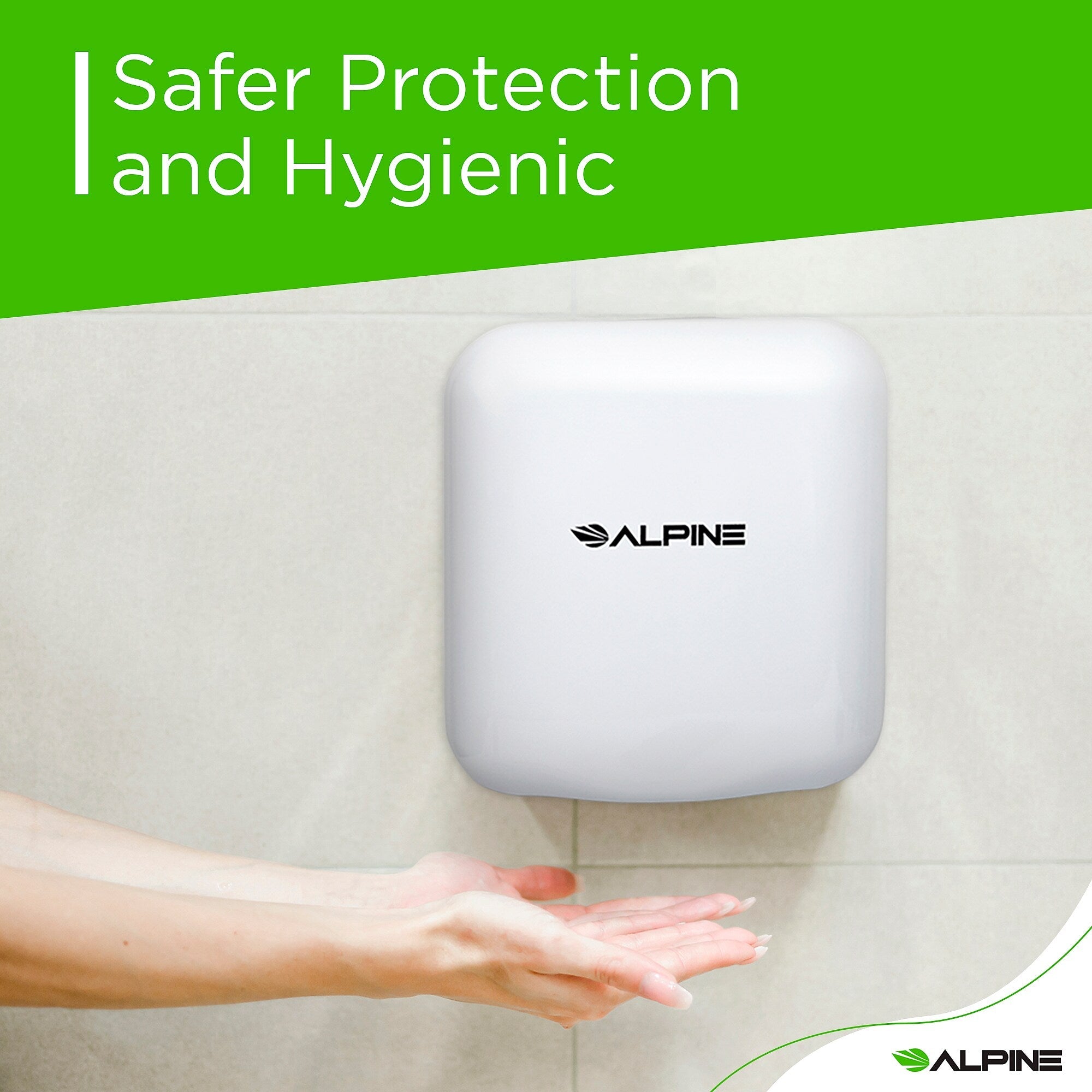Alpine Industries Hemlock Automatic Hand Dryer, White
