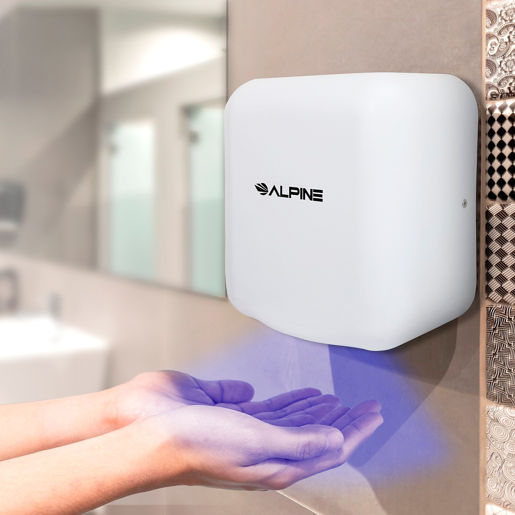 Alpine Industries Hemlock Automatic Hand Dryer, White