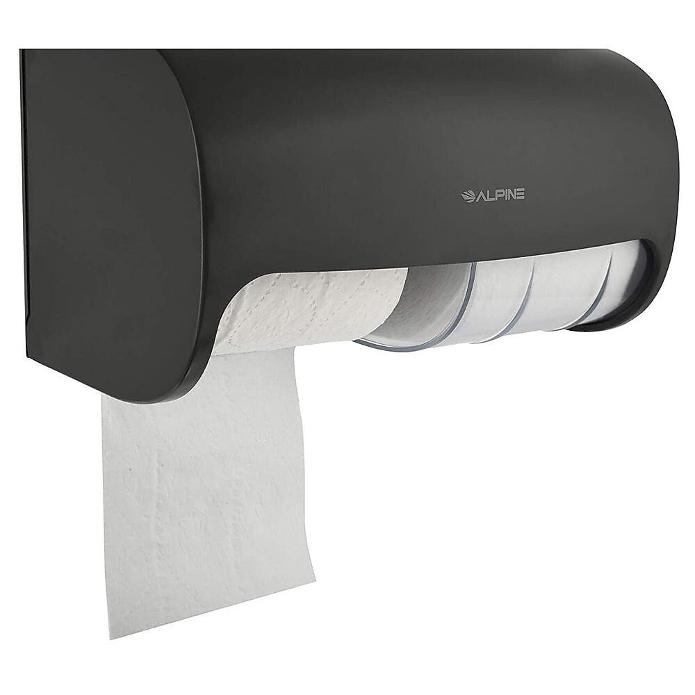 Alpine Industries Side-by-Side Double Roll Toilet Tissue Dispenser, Gray, 2/Pack