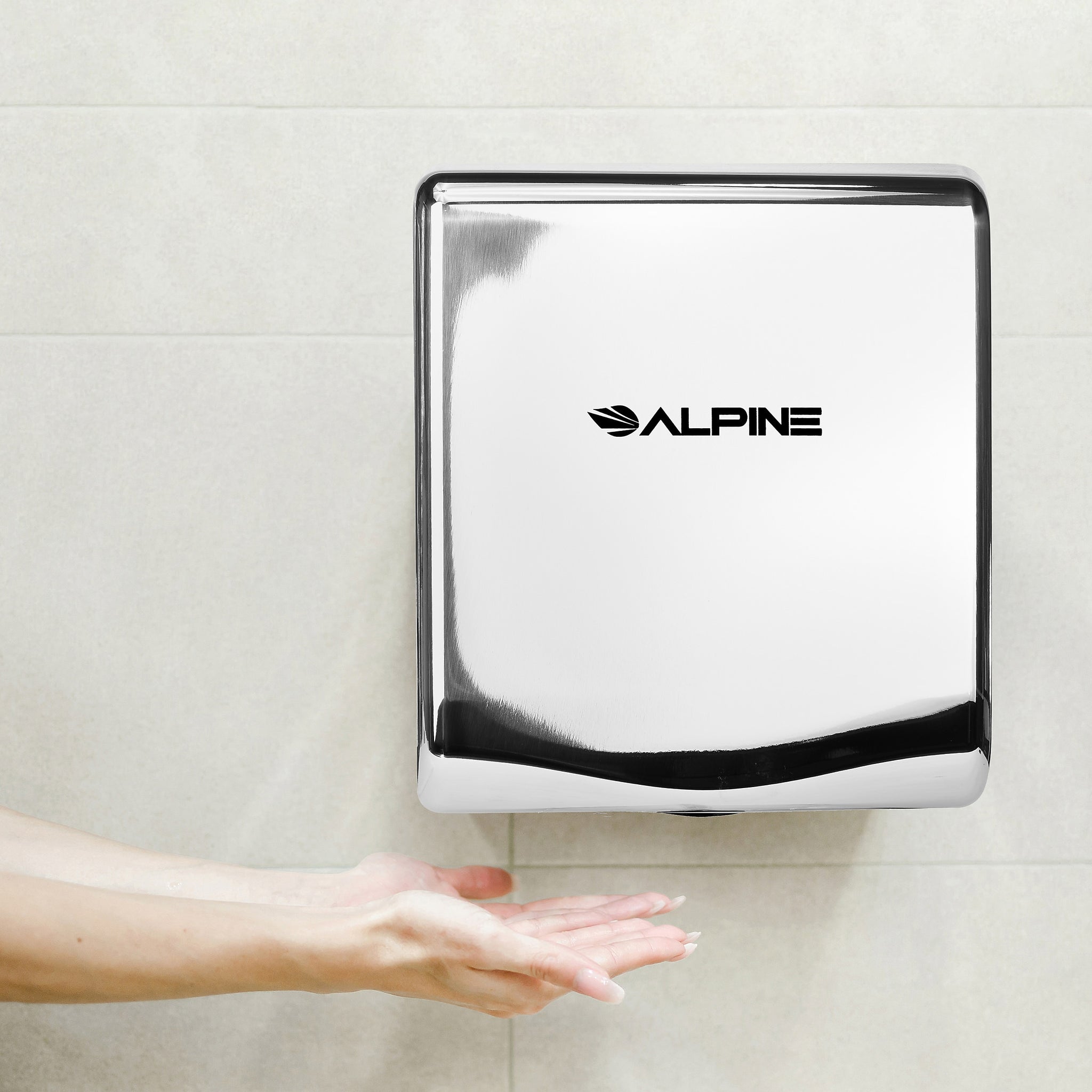 Alpine Industries Willow Commercial High Speed 110V Automatic Electric Hand Dryer, Chrome