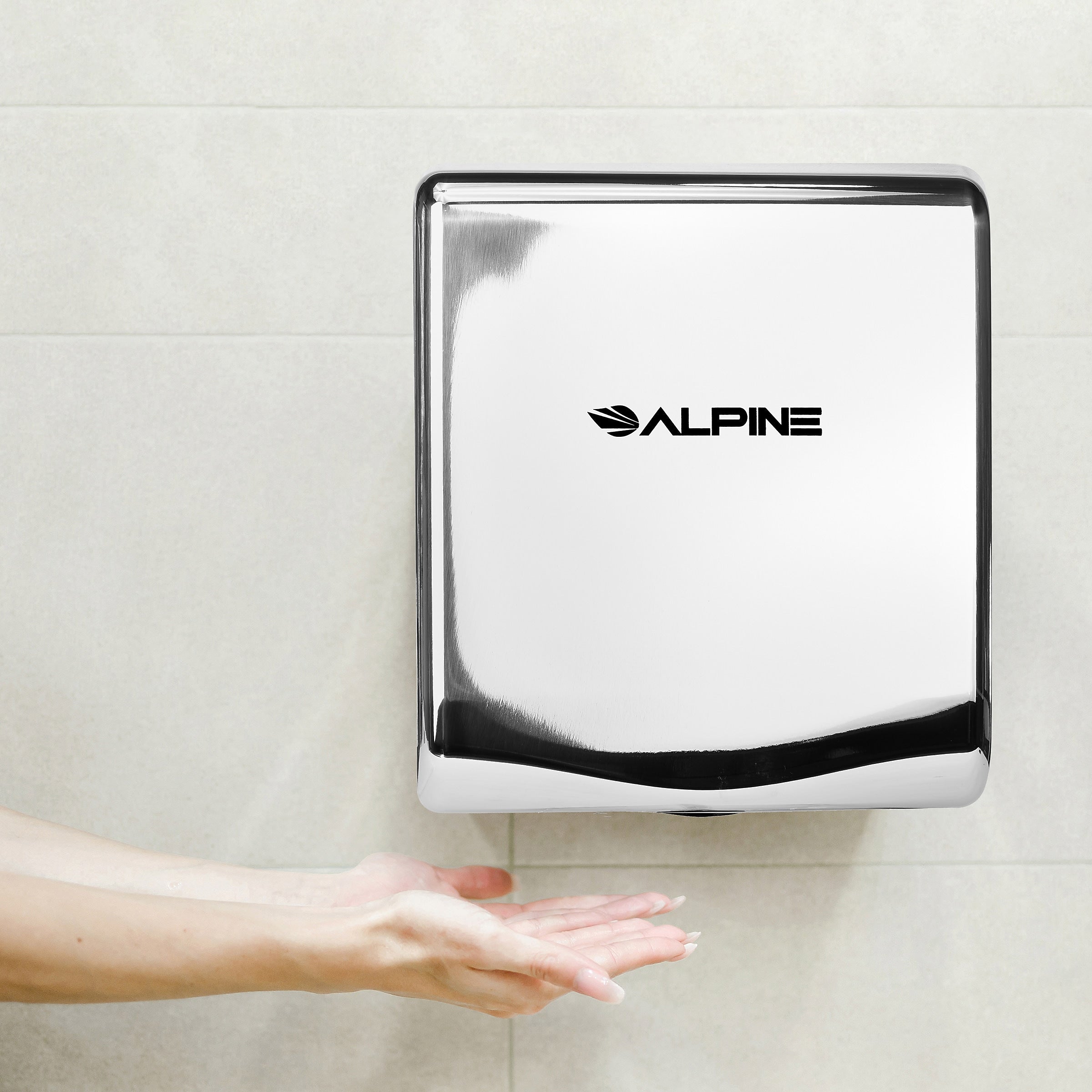 Alpine Industries Willow Commercial High Speed 110V Automatic Electric Hand Dryer, Chrome