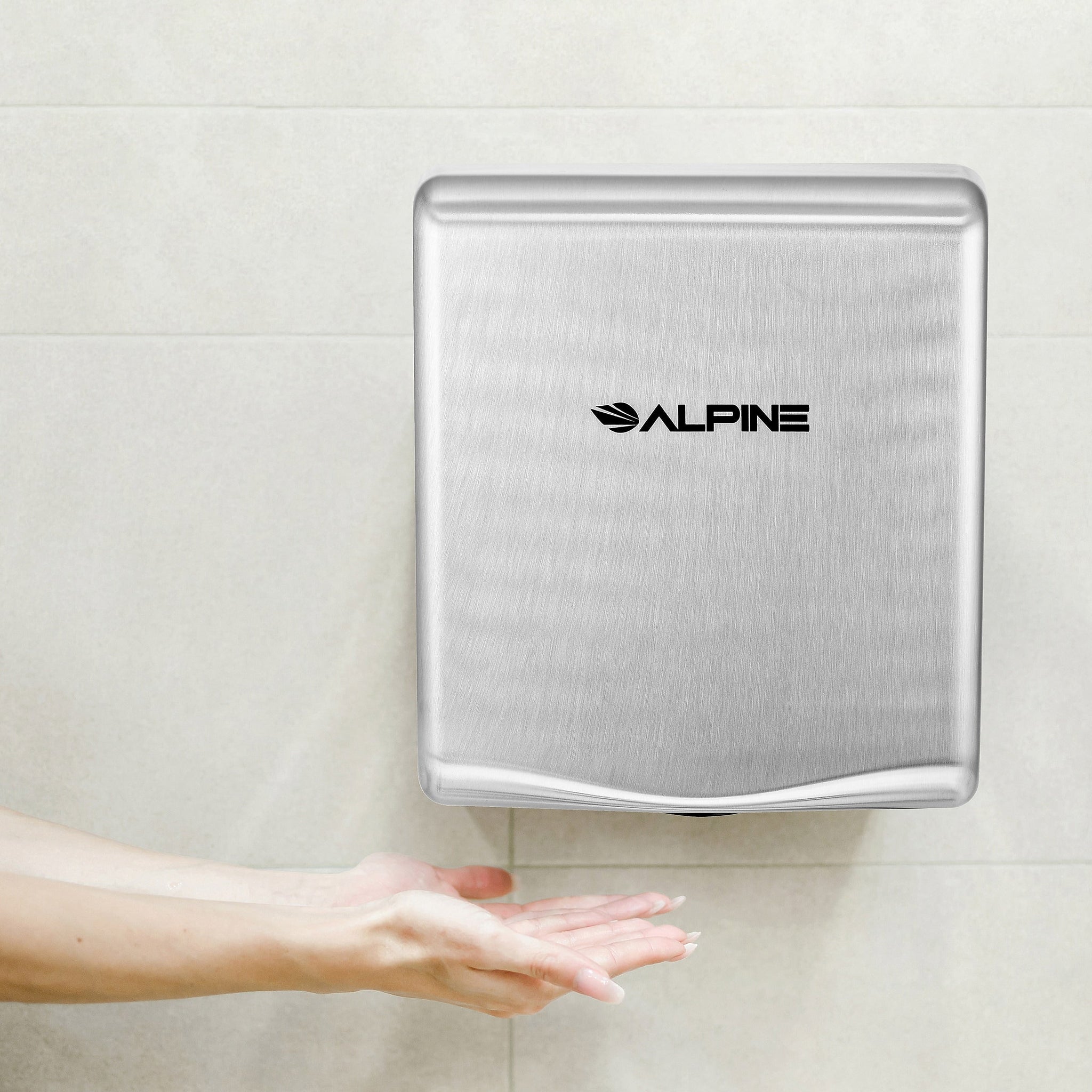 Alpine Industries Willow Commercial High Speed 110V Automatic Electric Hand Dryer, Stainless Steel