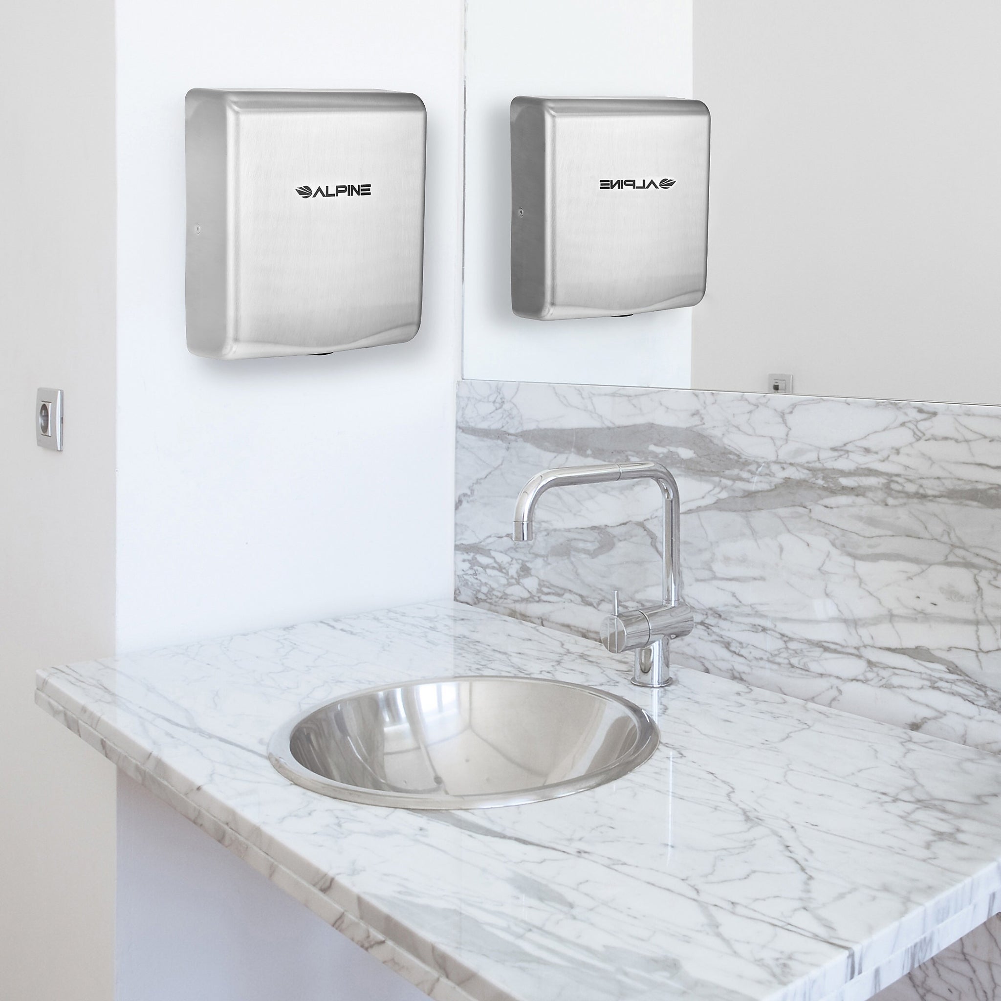 Alpine Industries Willow Commercial High Speed 110V Automatic Electric Hand Dryer, Stainless Steel