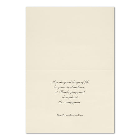 "Always Thankful" Thanksgiving Card w/ Gold Lined Ecru Envelope, 100/BX