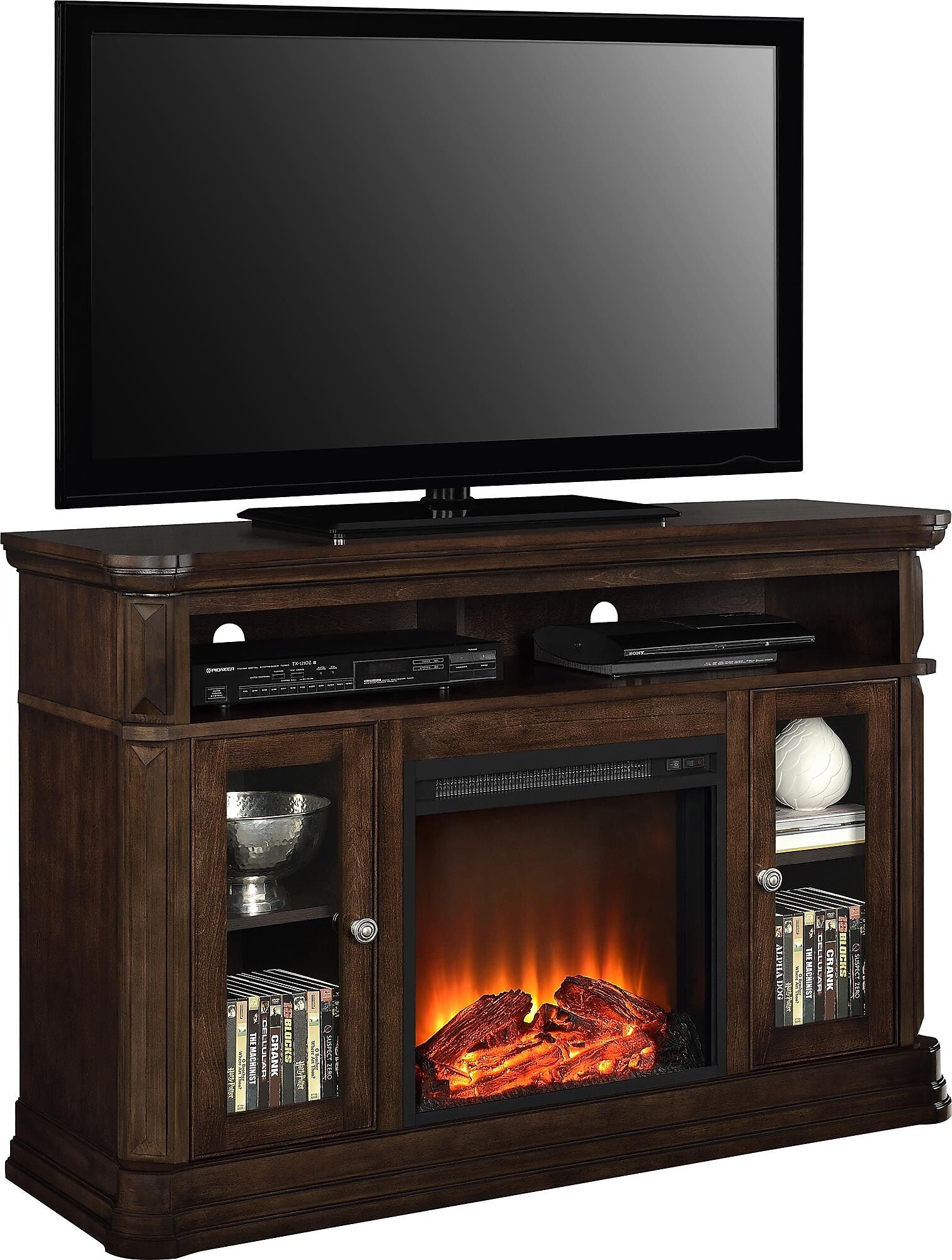 Ameriwood Brooklyn Fireplace TV Stand, Screens up to 50