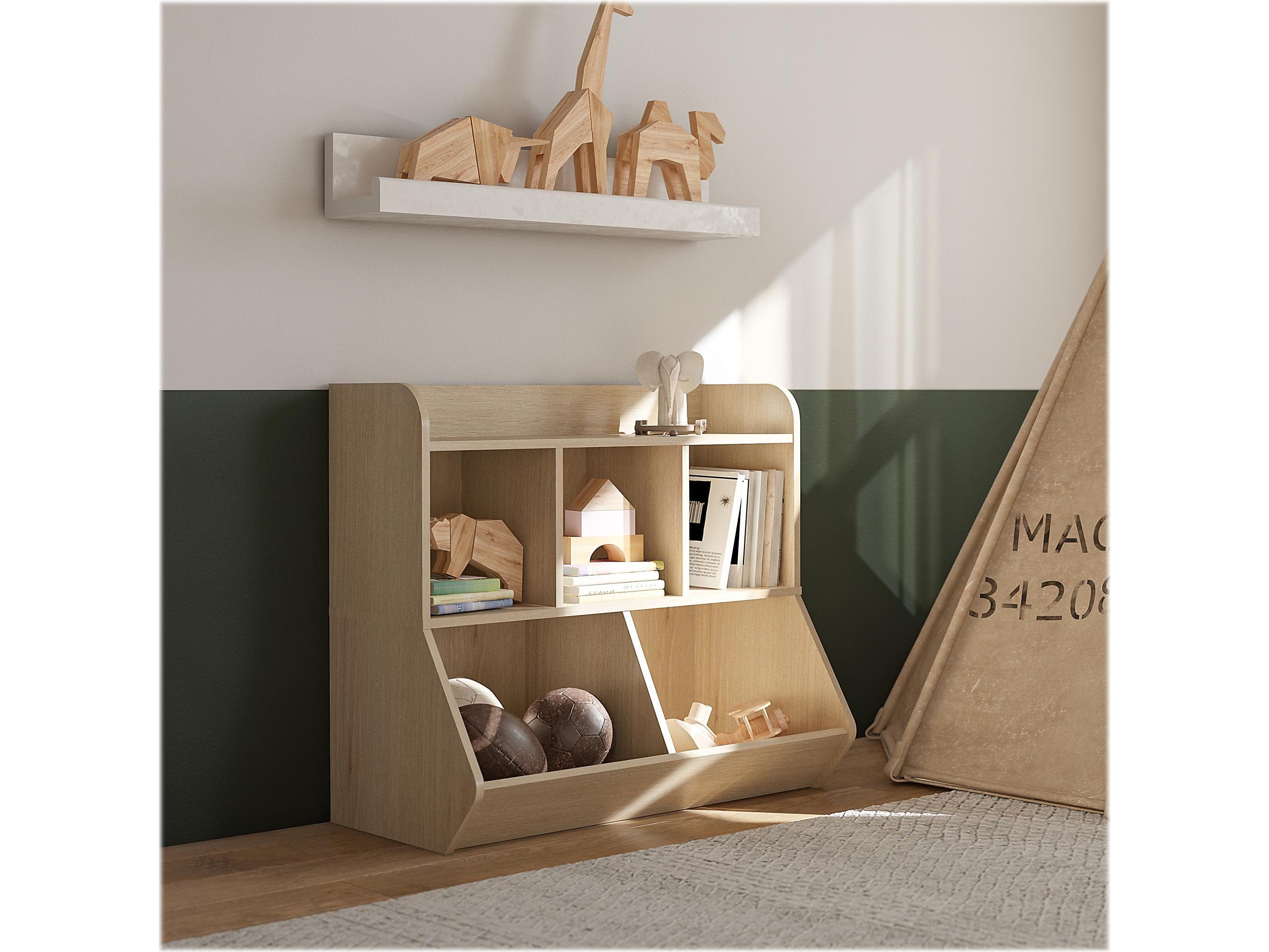 Ameriwood Tyler 31.1" x 35.8" Toy Storage, Blonde Oak