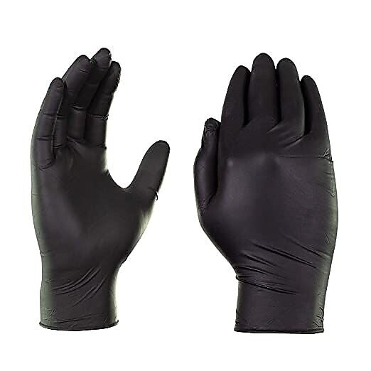 Ammex Professional Series Powder Free Nitrile Exam Gloves, Latex Free, XL, Black, 100/Box