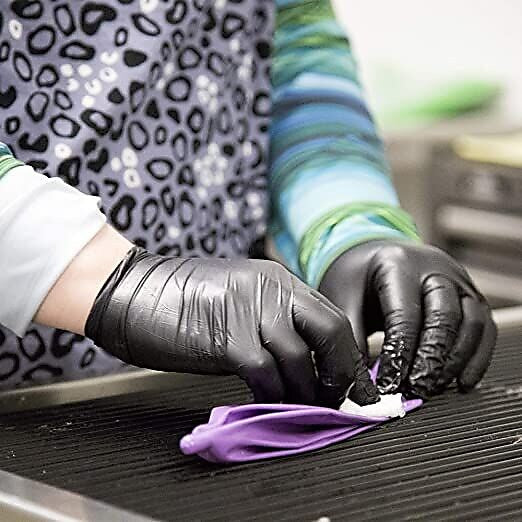 Ammex Professional Series Powder Free Nitrile Exam Gloves, Latex Free, XL, Black, 100/Box