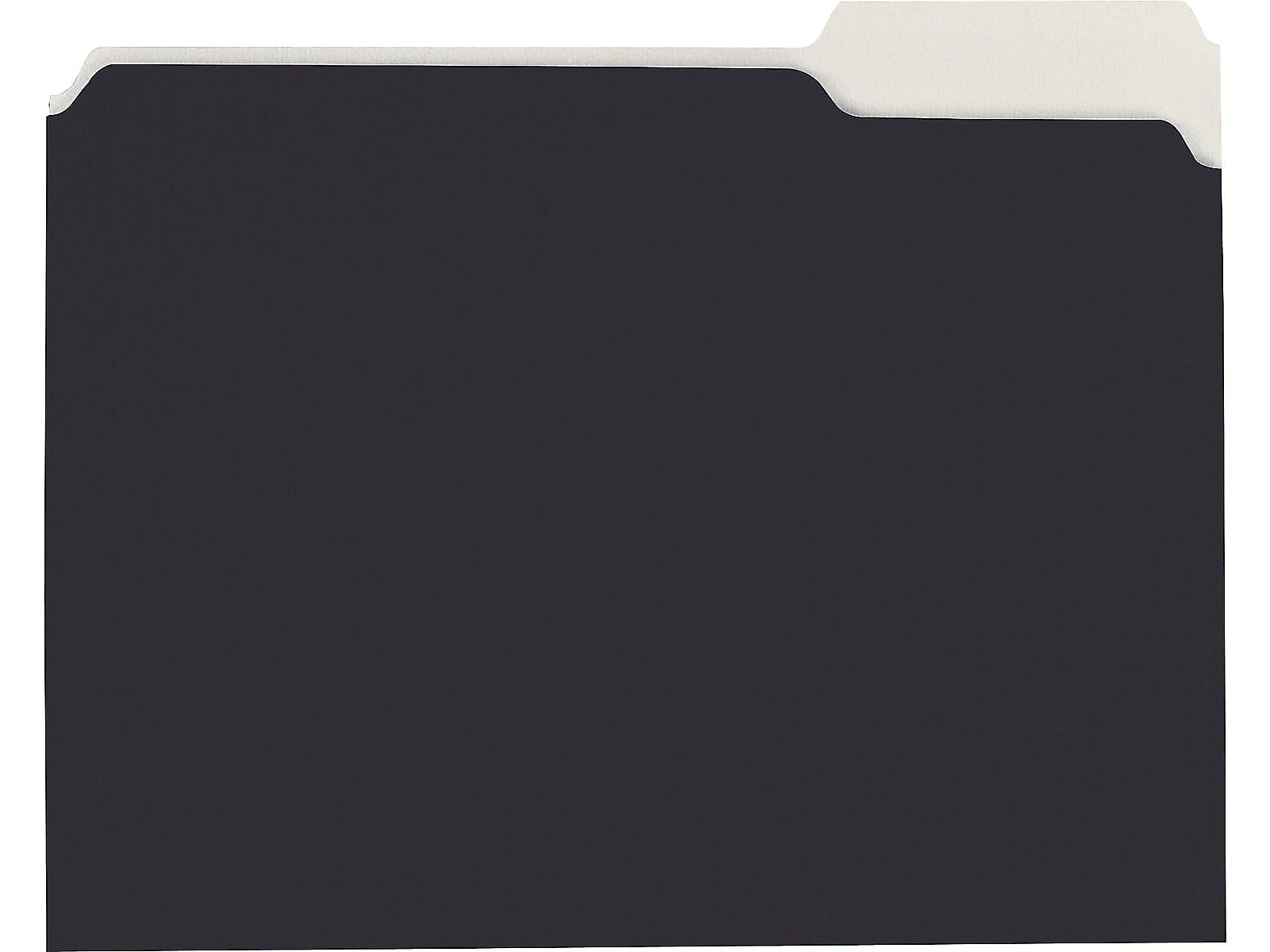 Ampad Envirotec 100% Recycled File Folders, 3 Tab, Letter Size, Black, 50/Pack