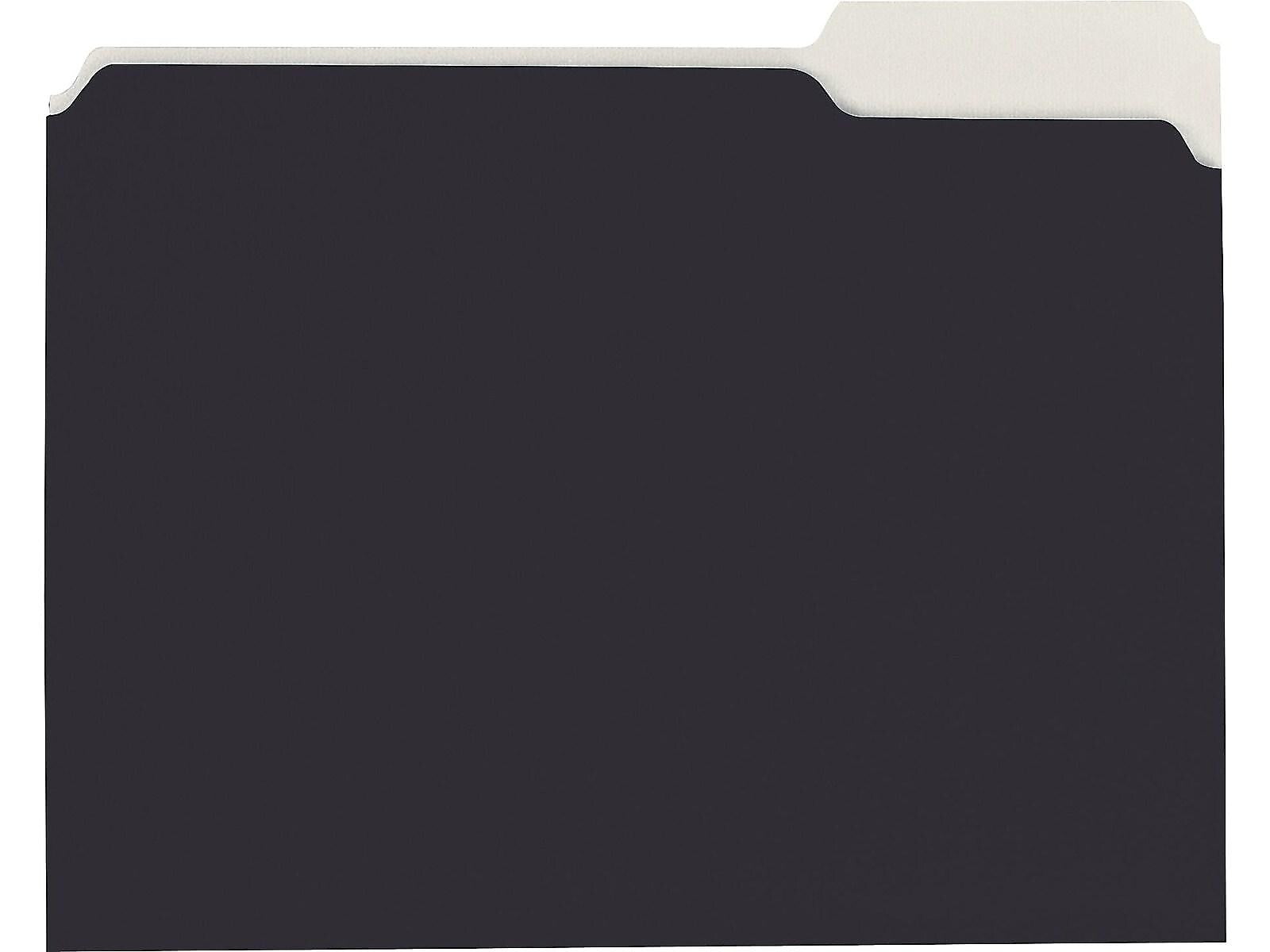 Ampad Envirotec 100% Recycled File Folders, 3 Tab, Letter Size, Black, 50/Pack