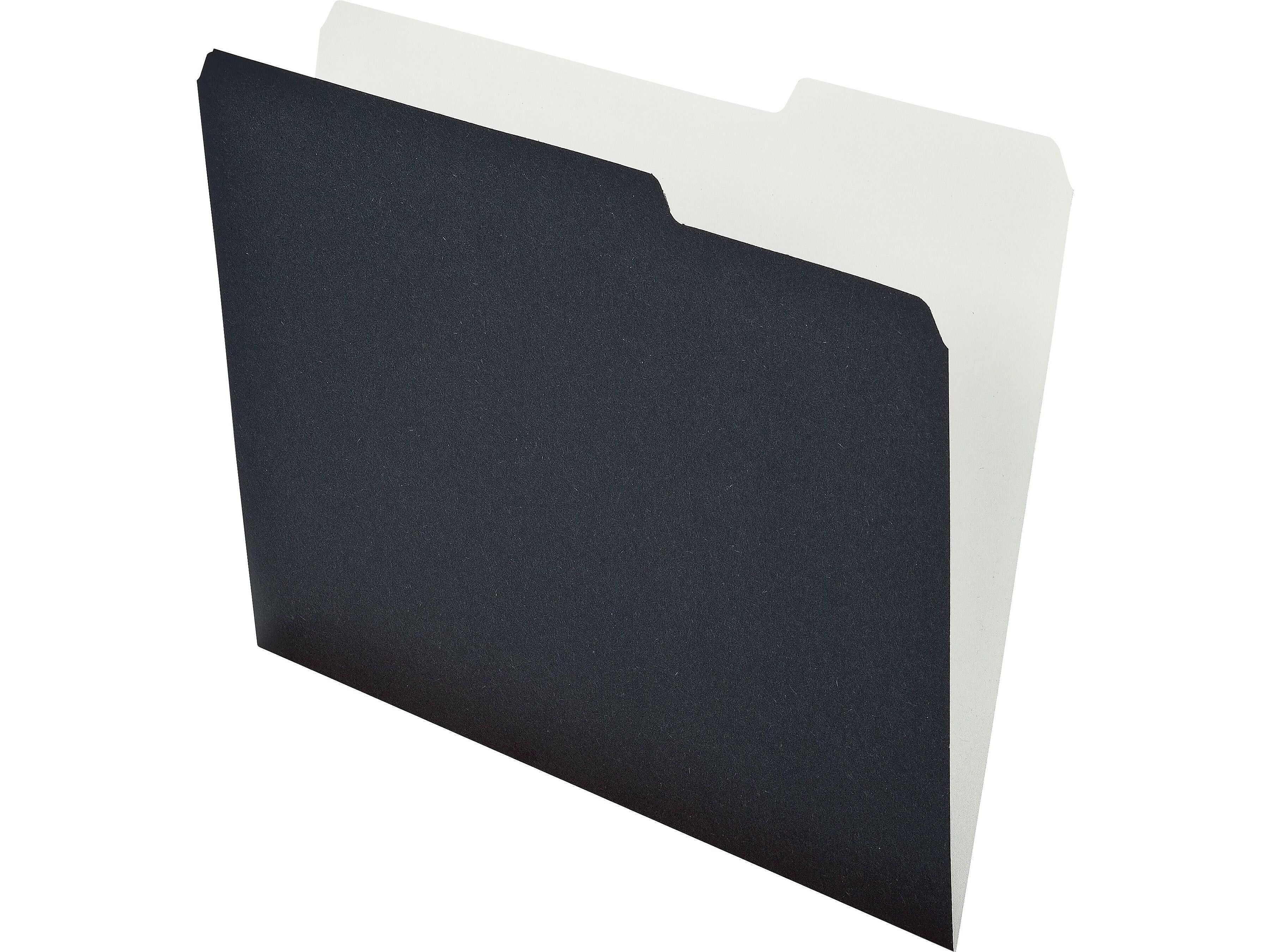 Ampad Envirotec 100% Recycled File Folders, 3 Tab, Letter Size, Black, 50/Pack