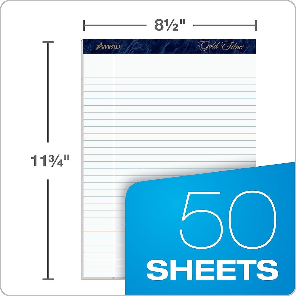Ampad Gold Fibre Notepads, 8.5