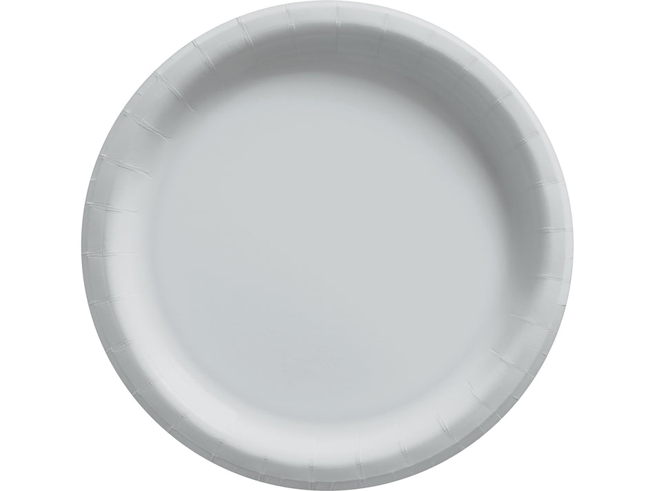 Amscan 6.75" Paper Plate, Silver, 50 Plates/Pack, 4 Packs/Set