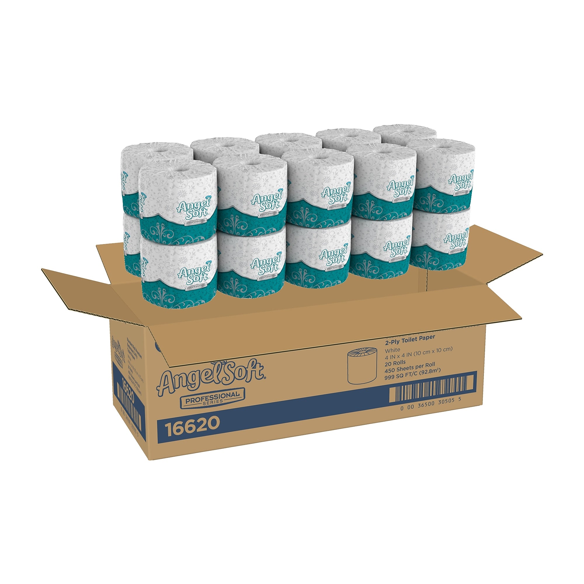 Angel Soft Professional Series 2-Ply Standard Toilet Paper, White, 450 Sheets/Roll, 20 Rolls/Carton