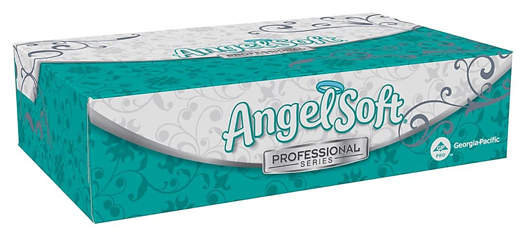Angel Soft Professional Series Facial Tissue, 2-Ply, White, Flat Box, 100 Sheets/Box, 1 Box/Pack
