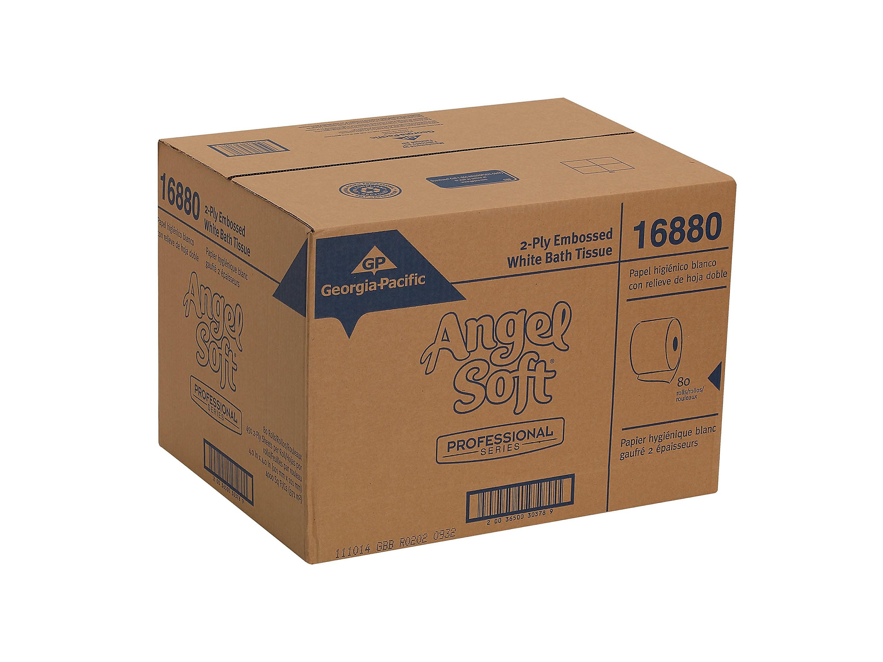 Angel Soft Professional Series Standard Toilet Paper, 2-Ply, White, 450 Sheets/Roll, 80 Rolls/Carton