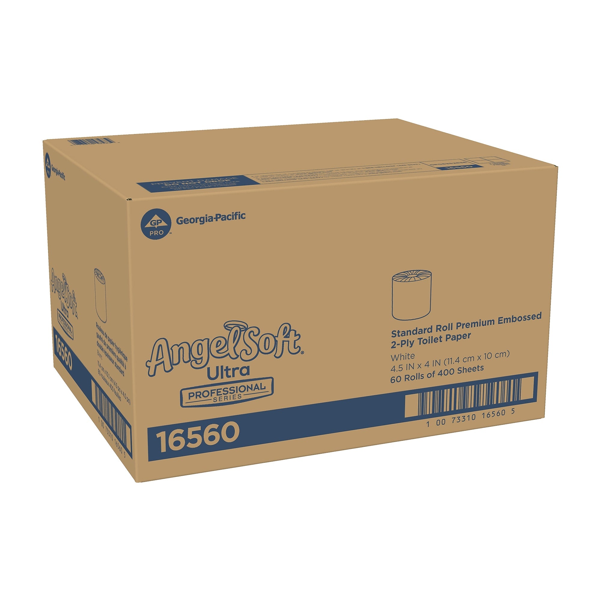 Angel Soft Ultra Professional Series 2-Ply Standard Toilet Paper, White, 400 Sheets/Roll, 60 Rolls/Carton