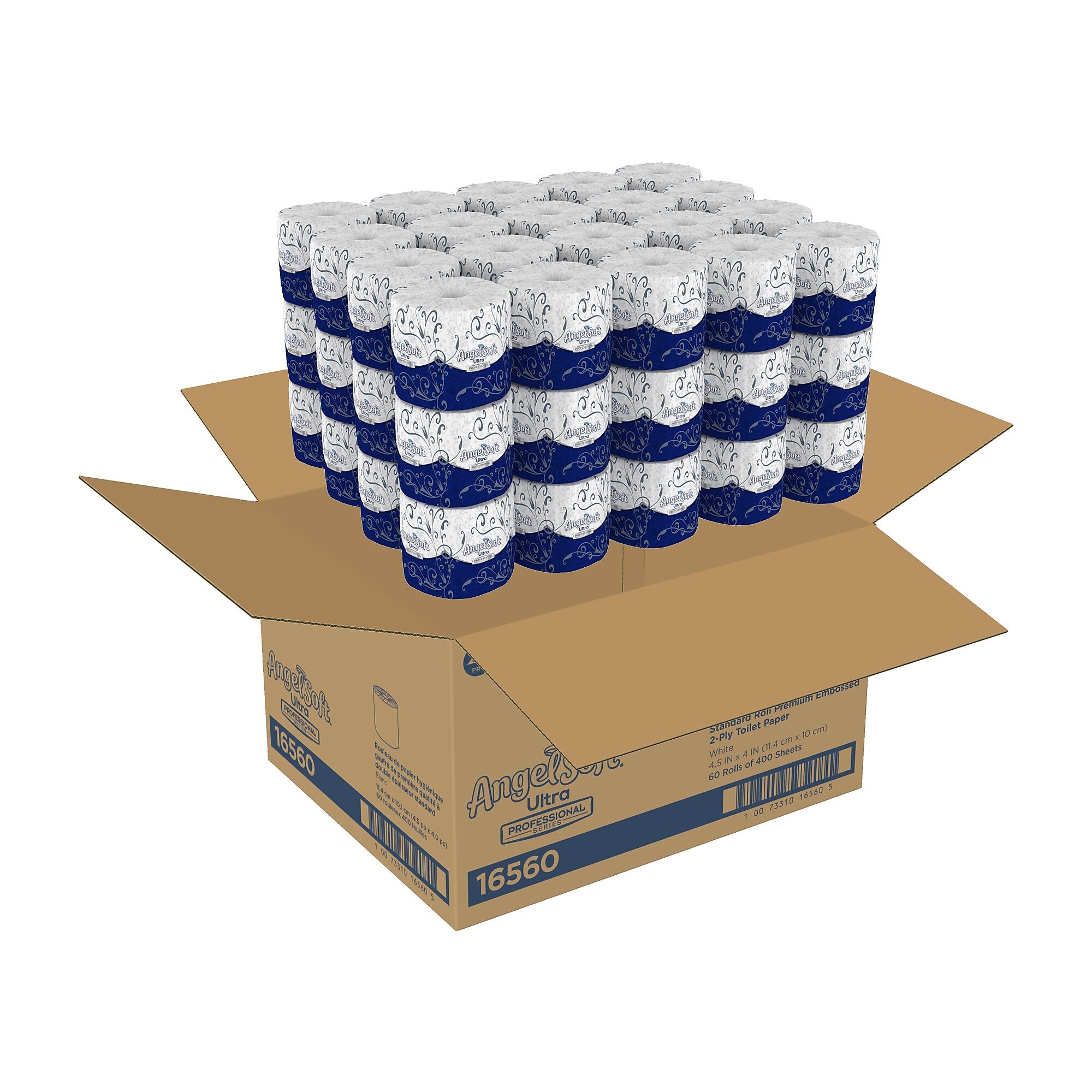 Angel Soft Ultra Professional Series 2-Ply Standard Toilet Paper, White, 400 Sheets/Roll, 60 Rolls/Carton