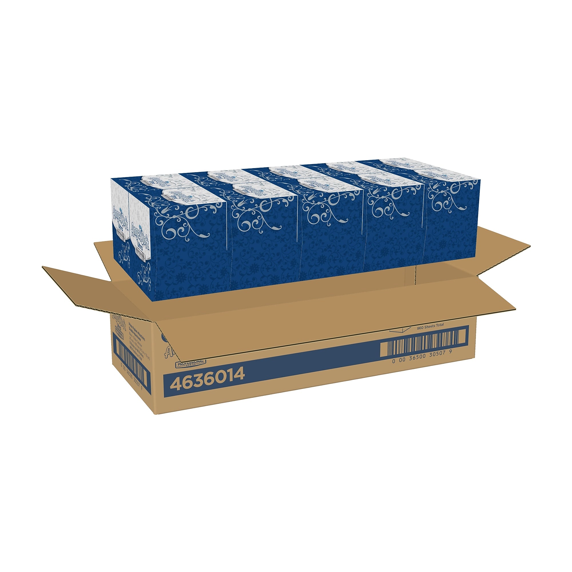 Angel Soft Ultra Professional Series Standard Facial Tissue, 2-Ply, 96 Sheets/Box, 10 Boxes/Pack