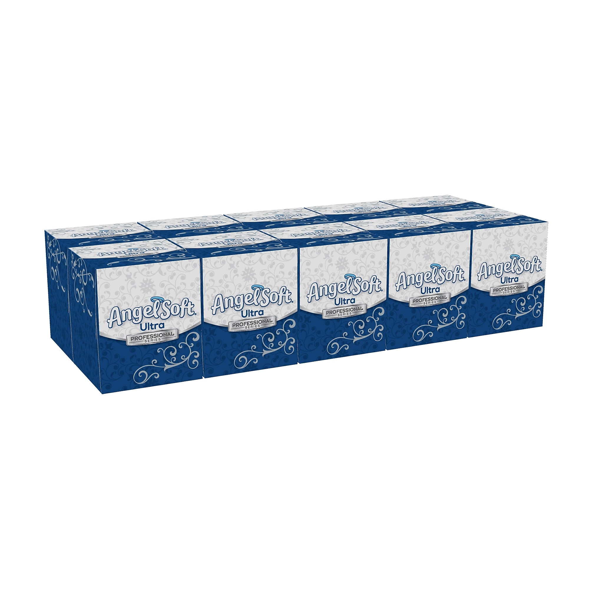 Angel Soft Ultra Professional Series Standard Facial Tissue, 2-Ply, 96 Sheets/Box, 10 Boxes/Pack