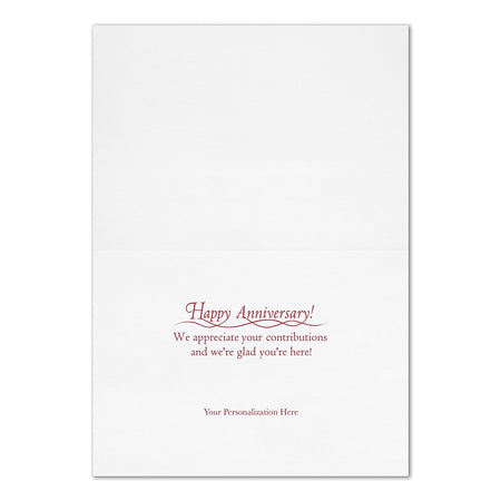 "Anniversary Banner" Card w/ Gold Lined White Envelope, 250/BX