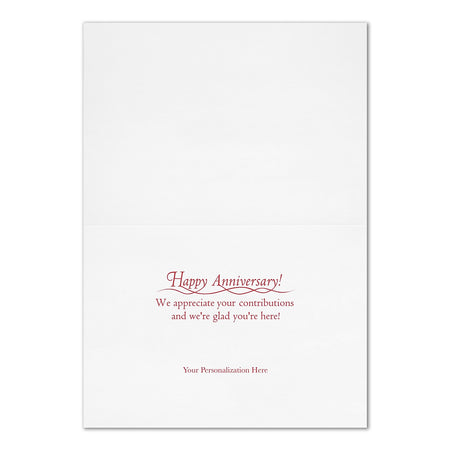 "Anniversary Banner" Card w/ Gold Lined White Envelope, 50/BX