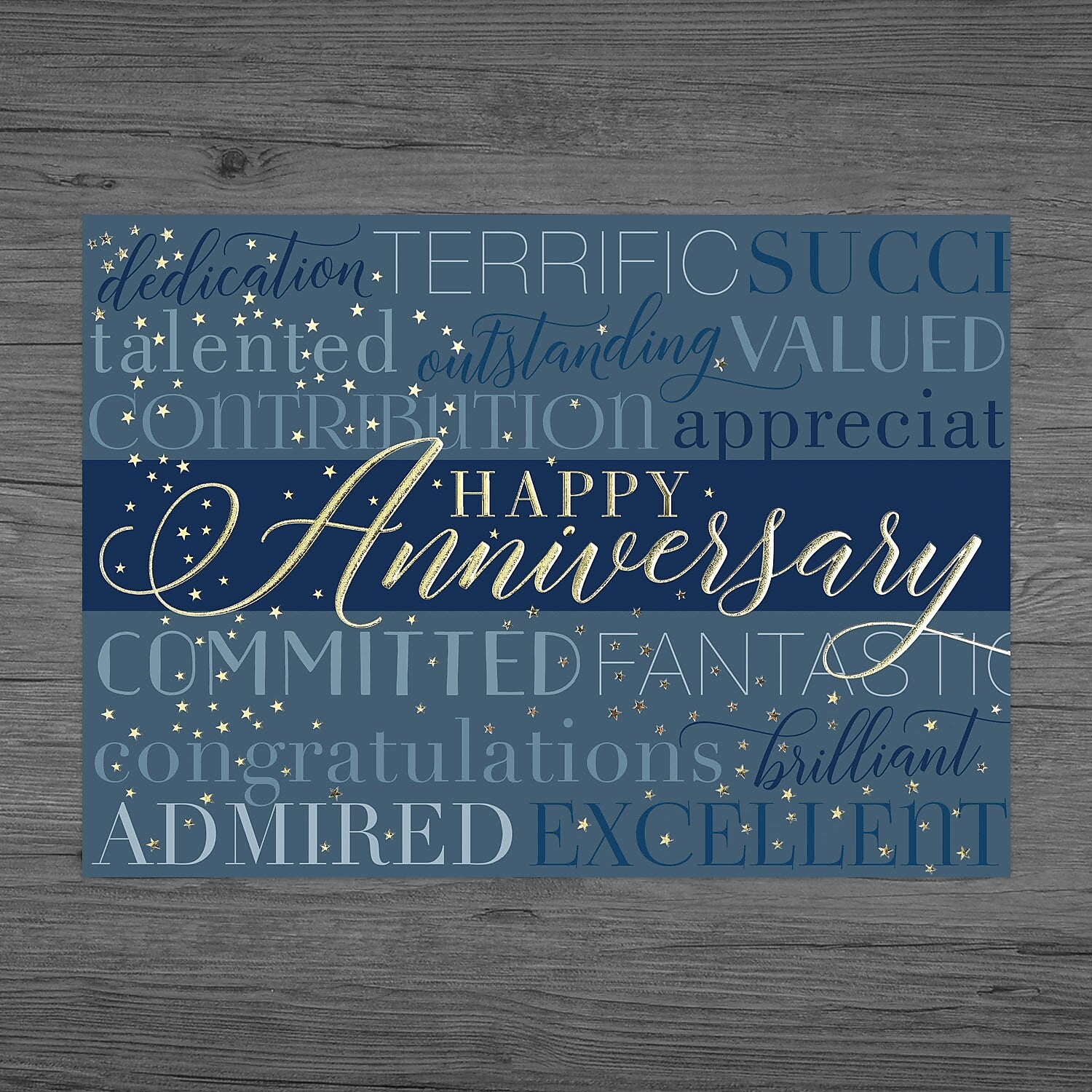 "Anniversary Characteristics" Anniversary Card w/ Gold Lined White Envelope, 250/BX