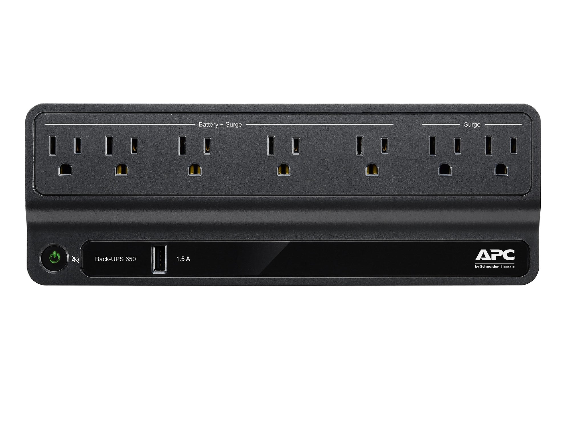 APC Back-UPS 650VA Battery Backup & Surge Protector, 7-Outlets, Black