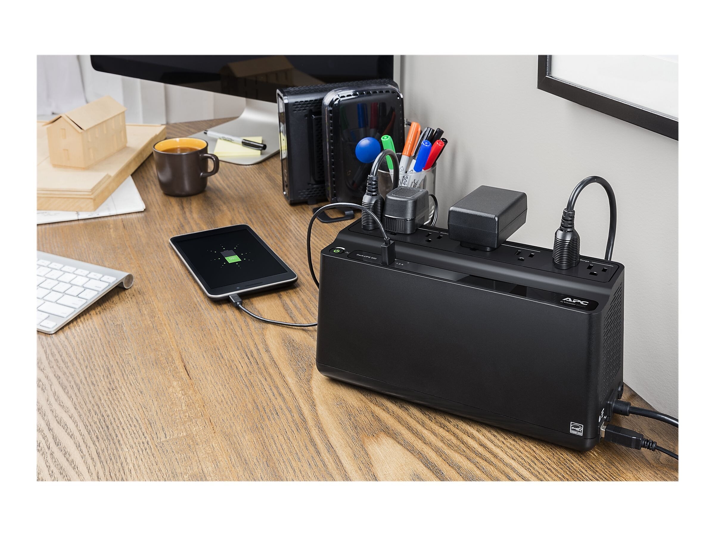 APC Back-UPS 650VA Battery Backup & Surge Protector, 7-Outlets, Black