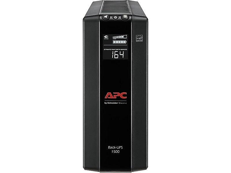 APC Back UPS Pro Battery Backup and Surge Protector, Compact Tower, 1500VA, AVR, LCD, 120V, Black