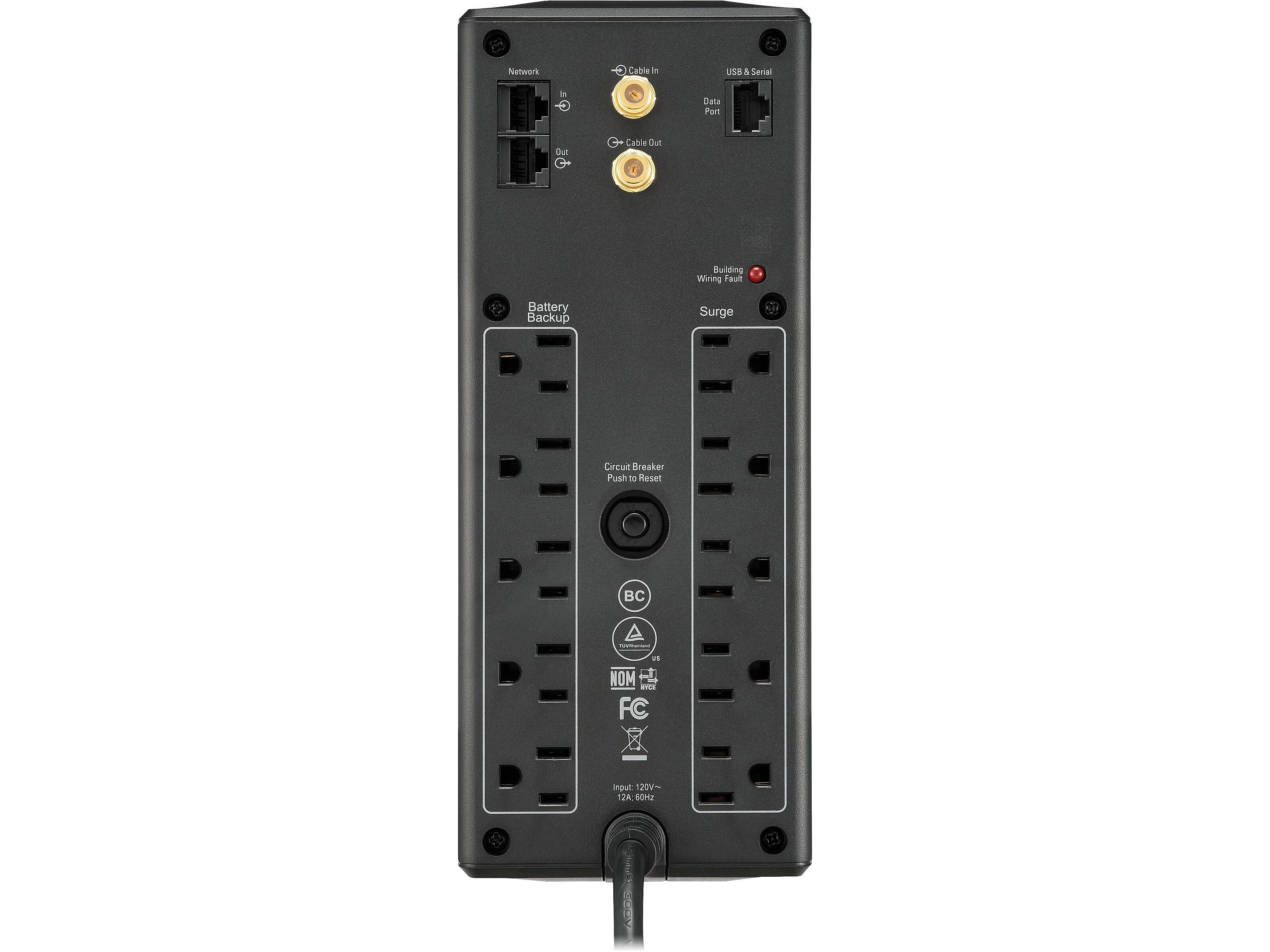 APC Back UPS Pro Battery Backup and Surge Protector, Compact Tower, 1500VA, AVR, LCD, 120V, Black