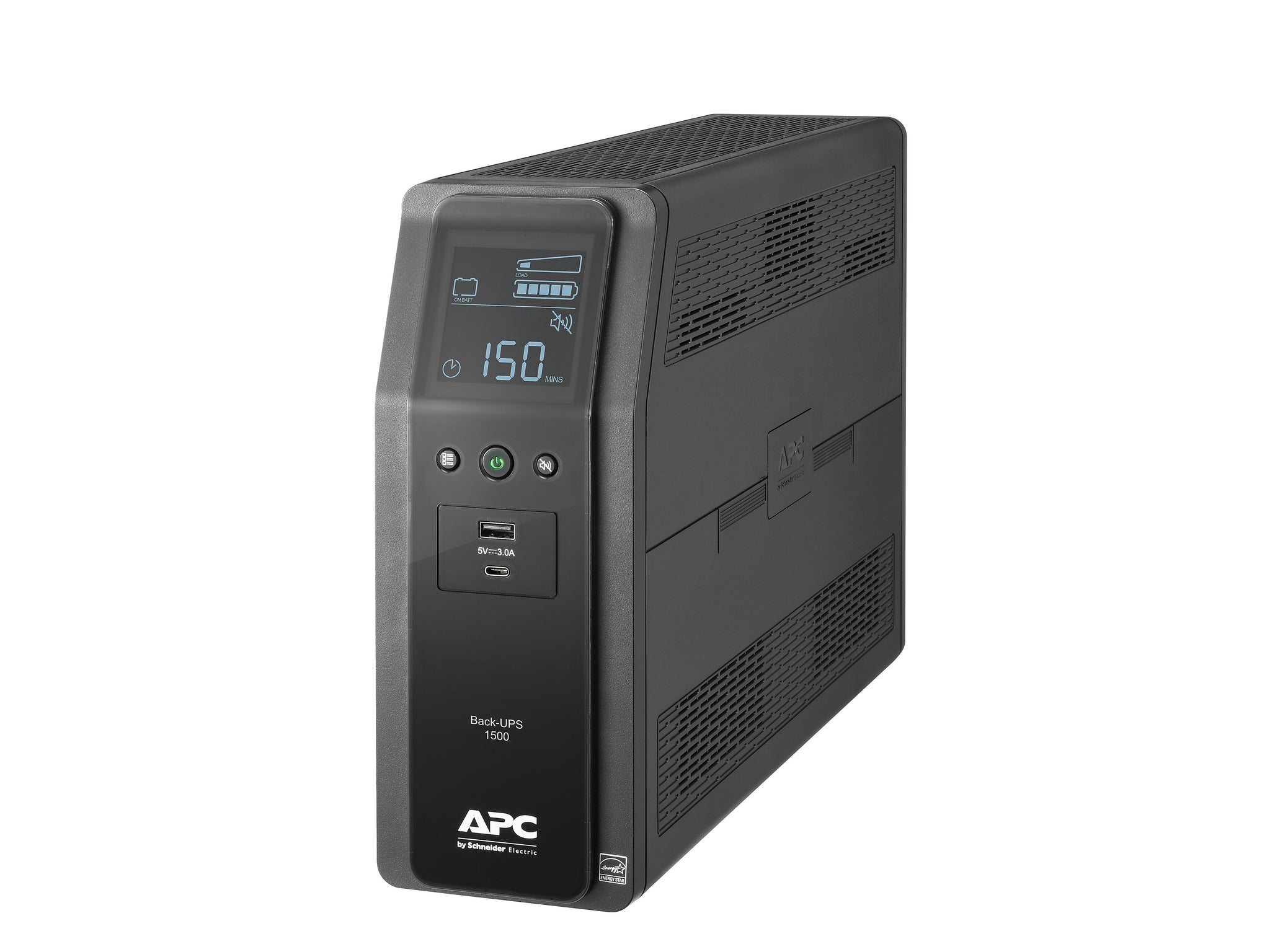 APC Back-UPS Pro BN UPS, 1500VA, 10 Outlets, 2 USB Charging Ports, AVR, LCD interface Black