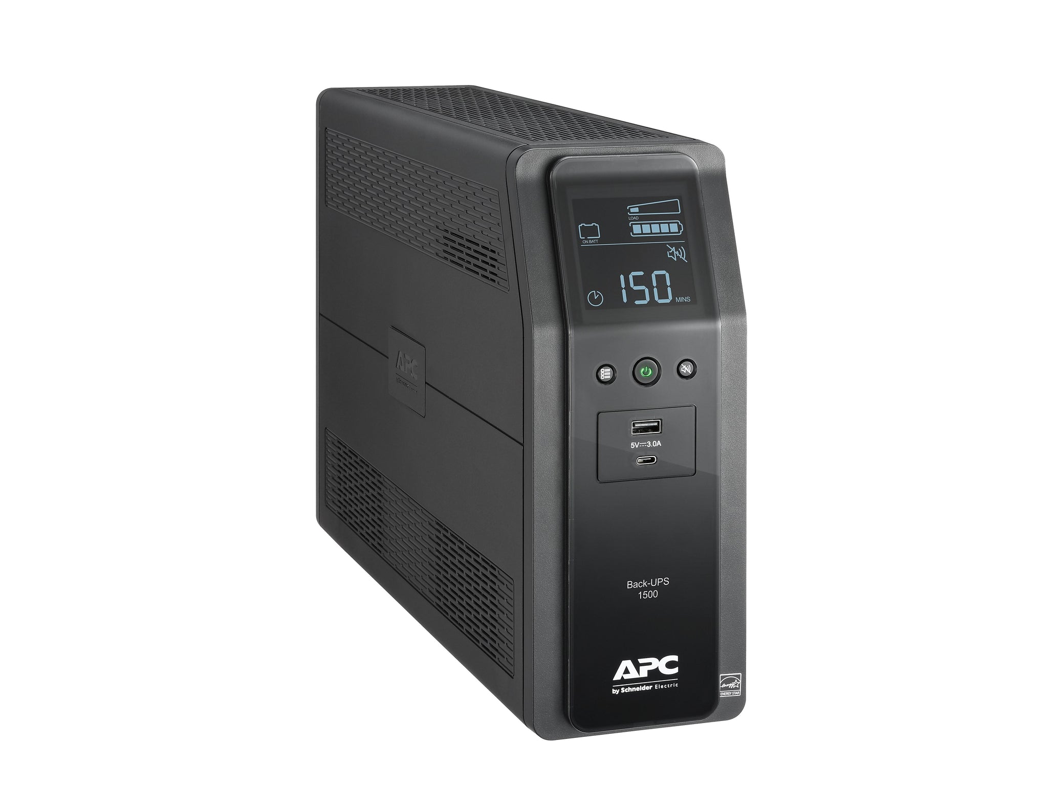 APC Back-UPS Pro BN UPS, 1500VA, 10 Outlets, 2 USB Charging Ports, AVR, LCD interface Black