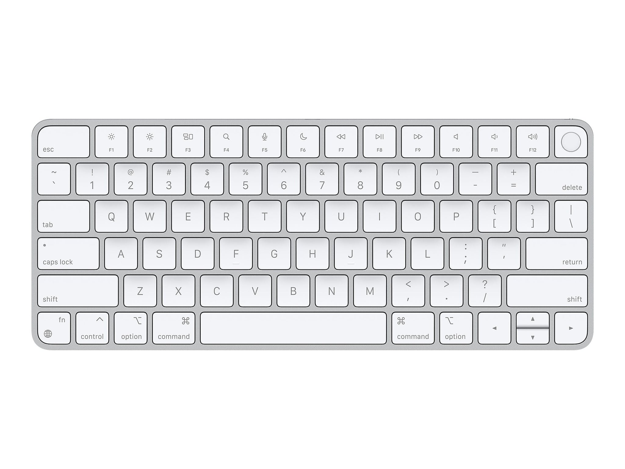 Apple Magic Keyboard with Touch ID Wireless, Silver/White Keys