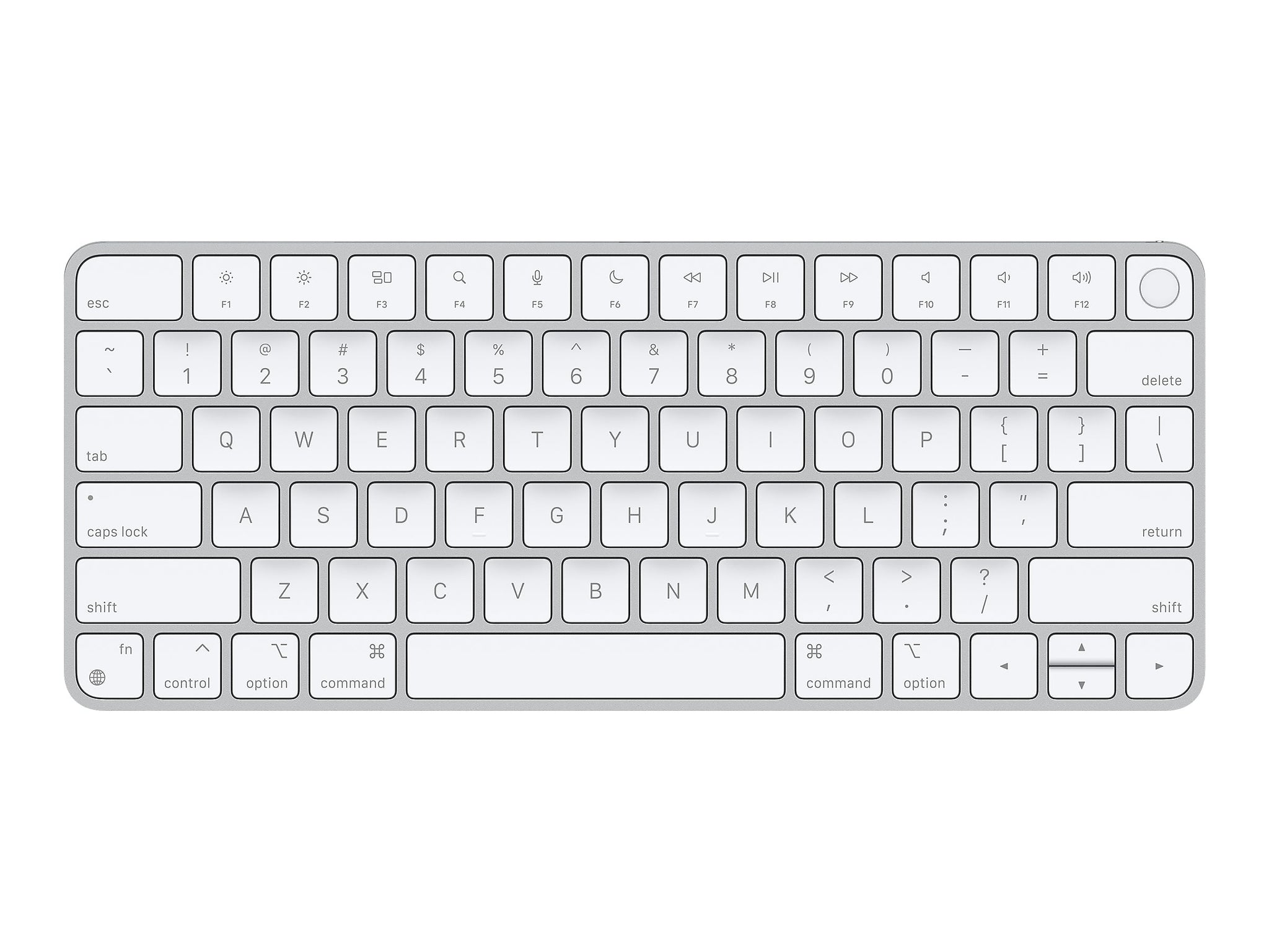 Apple Magic Keyboard with Touch ID Wireless, Silver/White Keys