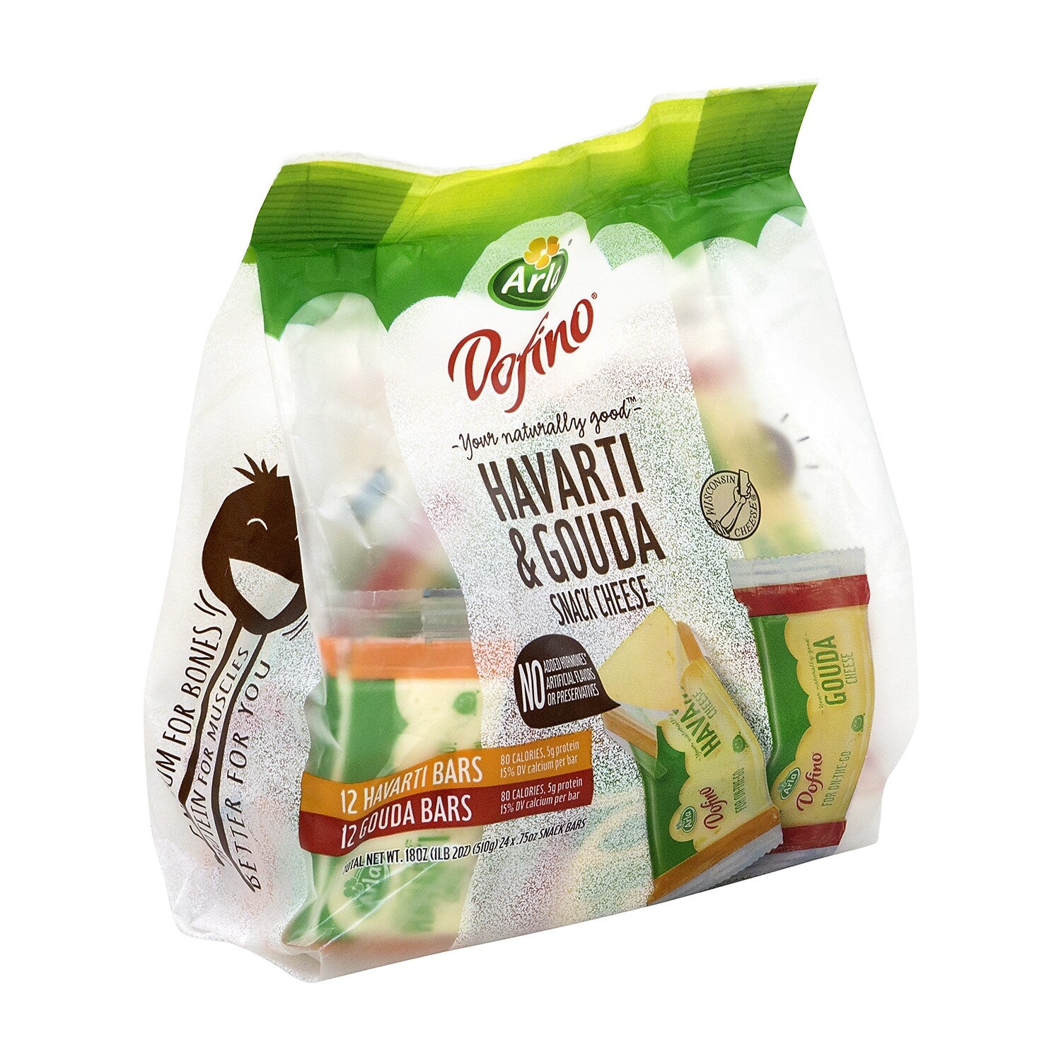 Arla Havarti and Gouda Cheese Snack Kit, 24/Pack