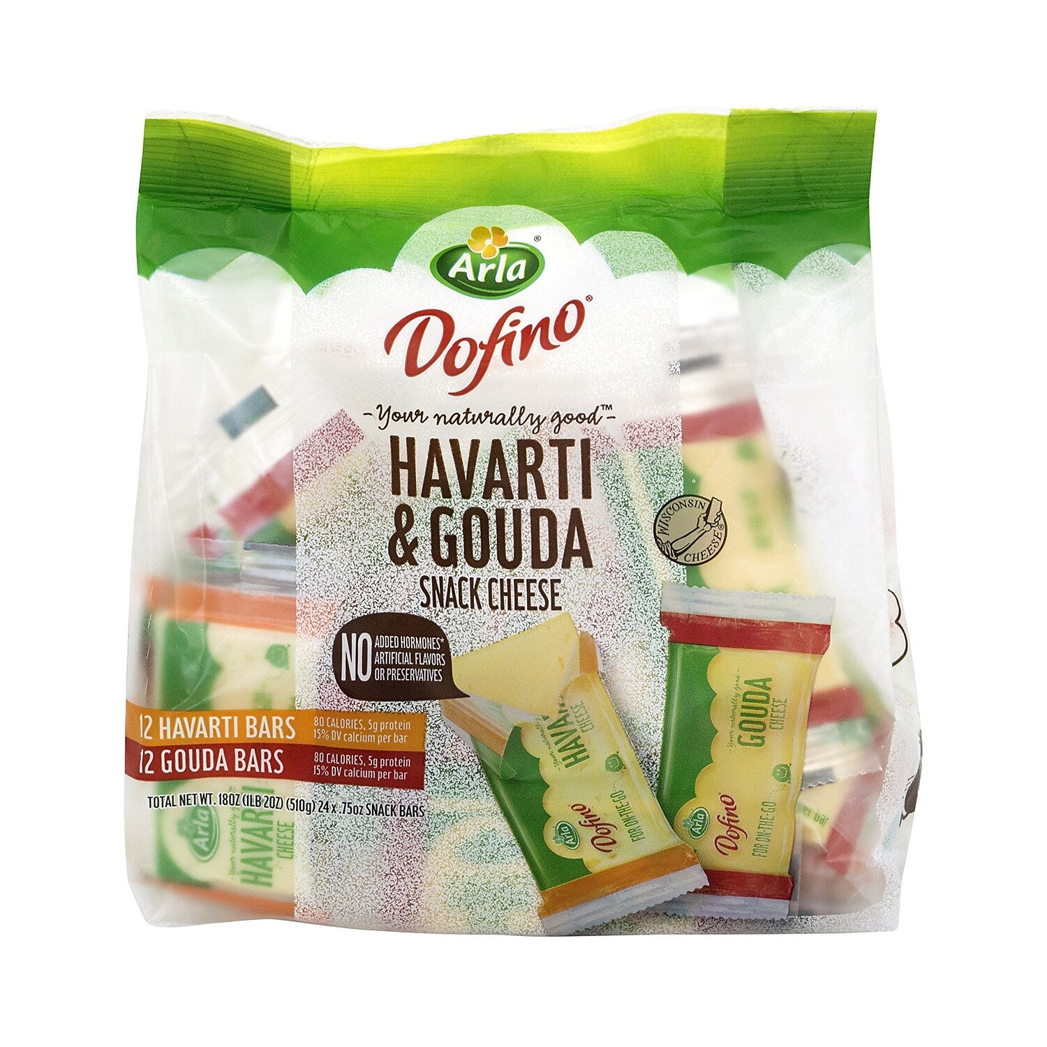 Arla Havarti and Gouda Cheese Snack Kit, 24/Pack