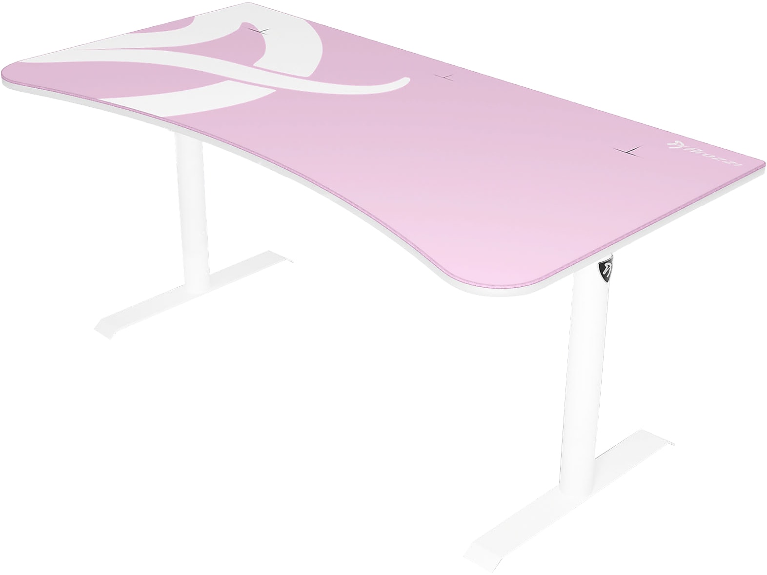 Arozzi Arena 63"W Gaming Desk, White/Pink