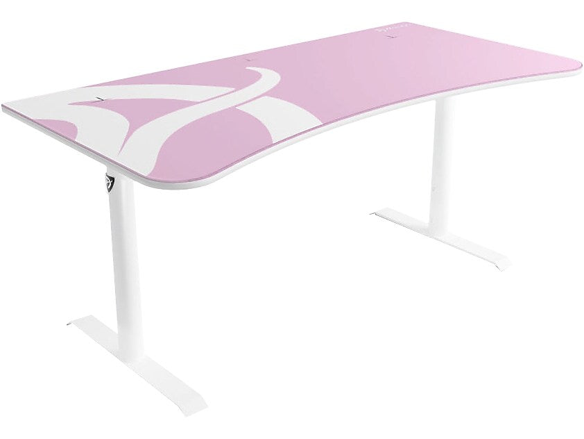 Arozzi Arena 63"W Gaming Desk, White/Pink