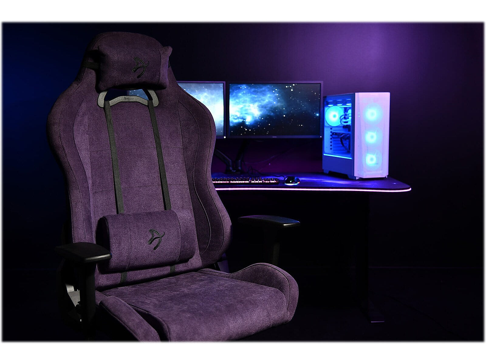Arozzi Torretta 2023 Edition Fabric Ergonomic Rocker Gaming Chair, Purple