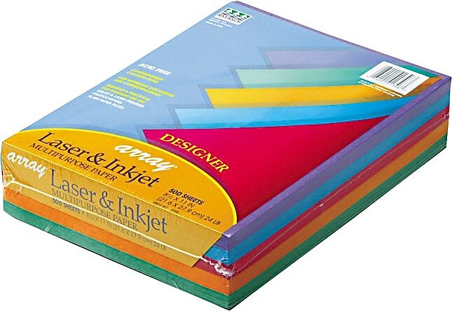 Array Recycled Designer Colored Paper, 24 lbs., 8.5