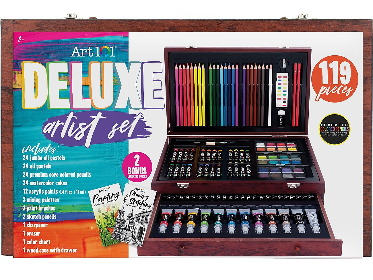 Art 101 Deluxe Art Set, Assorted Colors, 119 Pieces