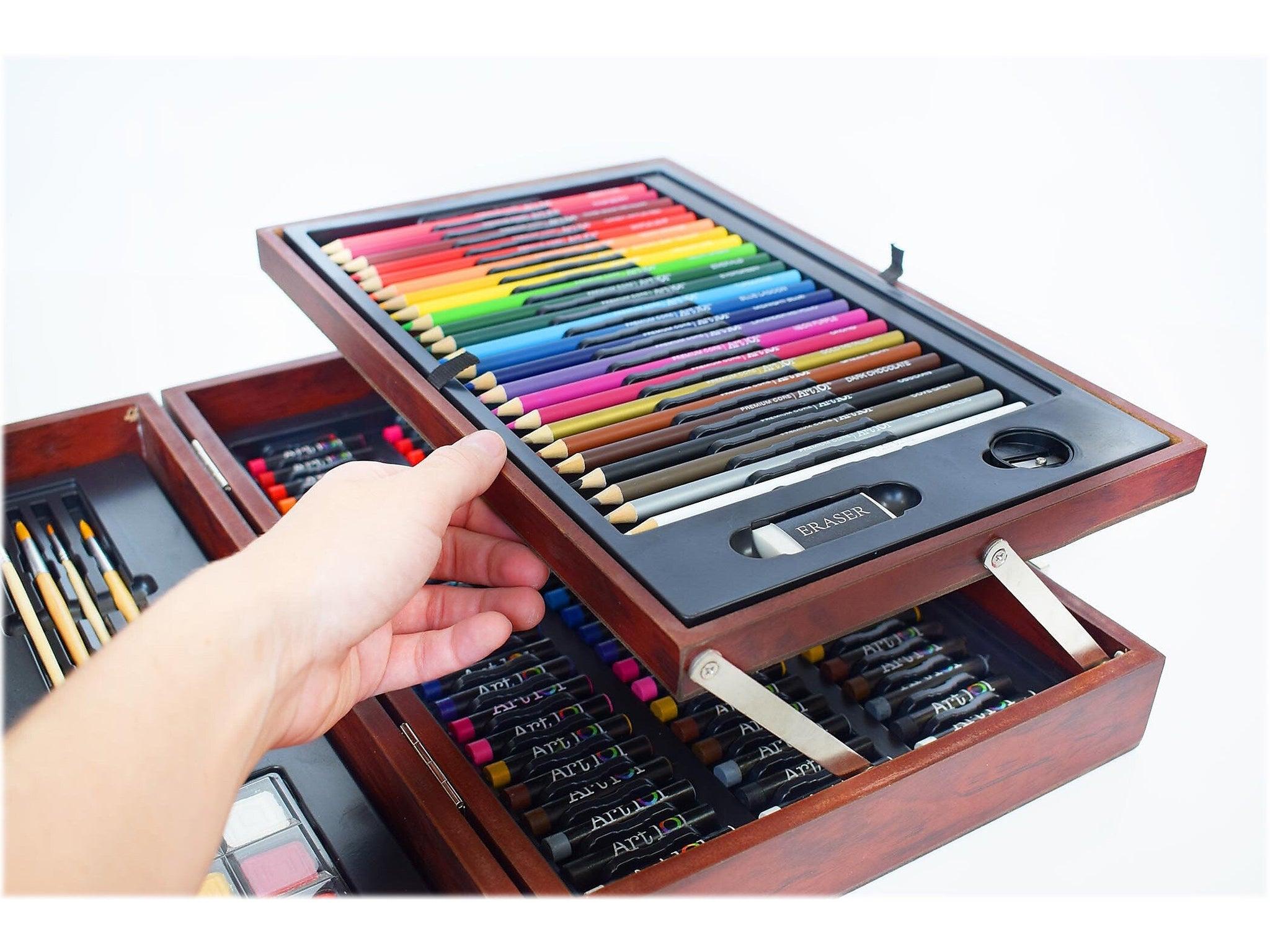 Art 101 Deluxe Classic Drawing Kit, Brown, 170 Pieces