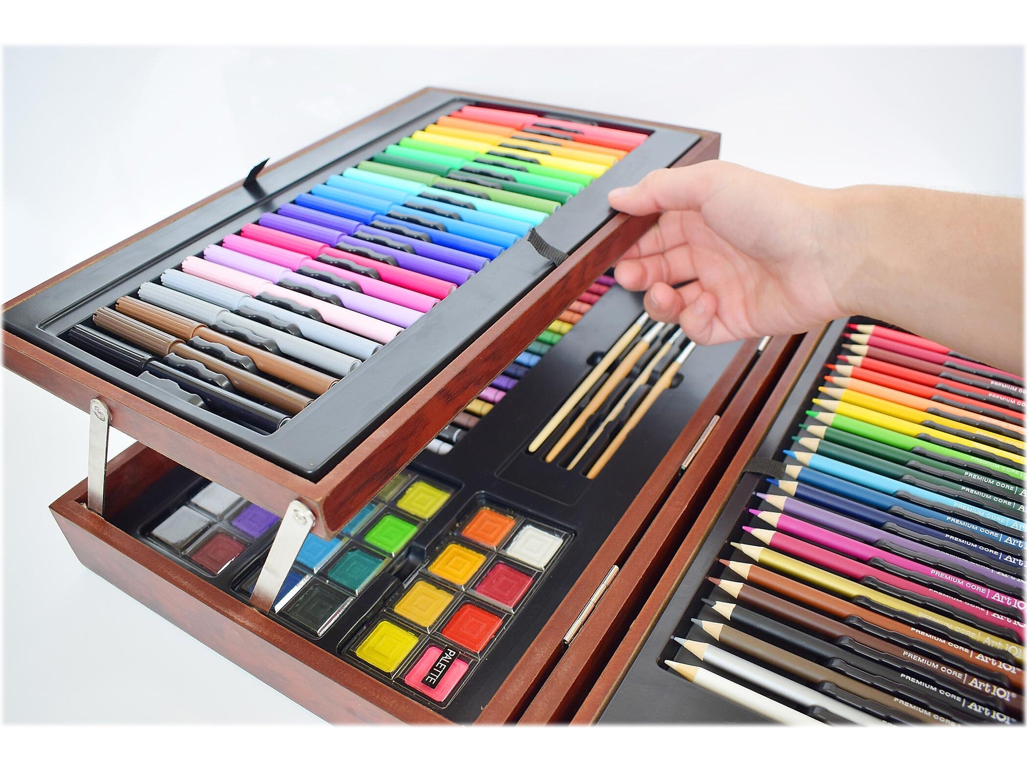 Art 101 Deluxe Classic Drawing Kit, Brown, 170 Pieces