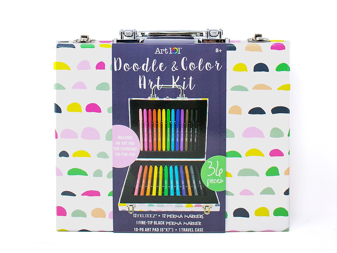 Art 101 Doodle and Color Art Set, Assorted Colors, 36 Pieces