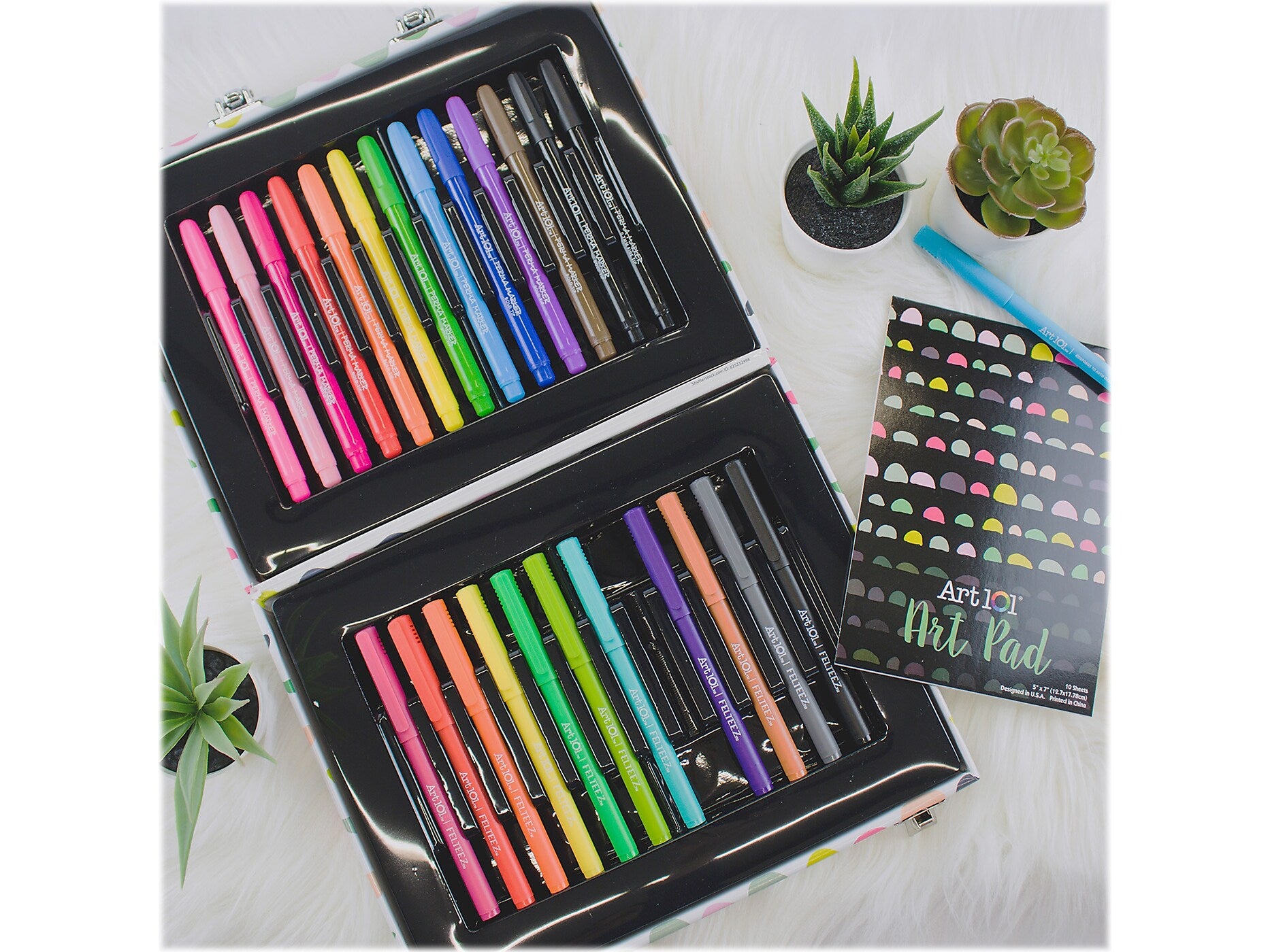 Art 101 Doodle and Color Art Set, Assorted Colors, 36 Pieces