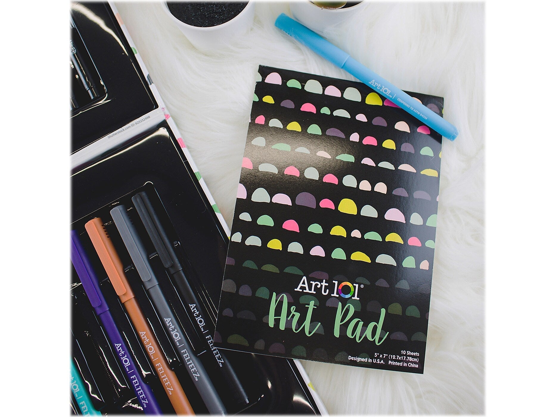 Art 101 Doodle and Color Art Set, Assorted Colors, 36 Pieces