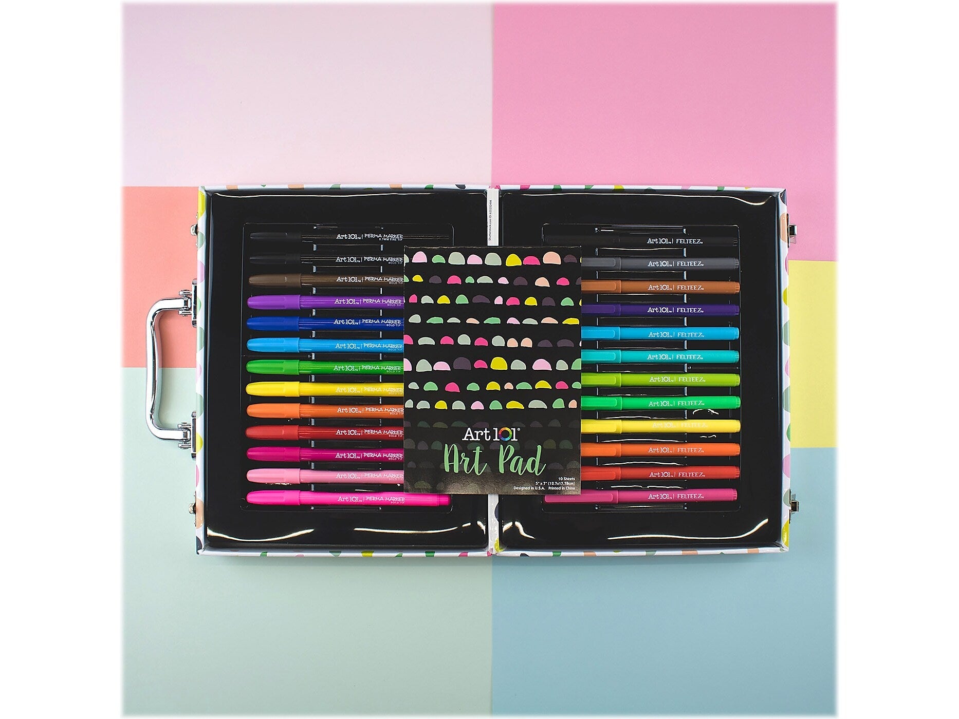 Art 101 Doodle and Color Art Set, Assorted Colors, 36 Pieces