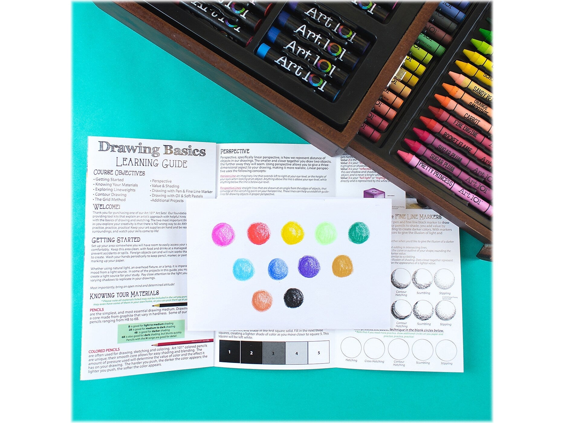Art 101 Doodle and Draw Art Set, Assorted Colors, 136 Pieces