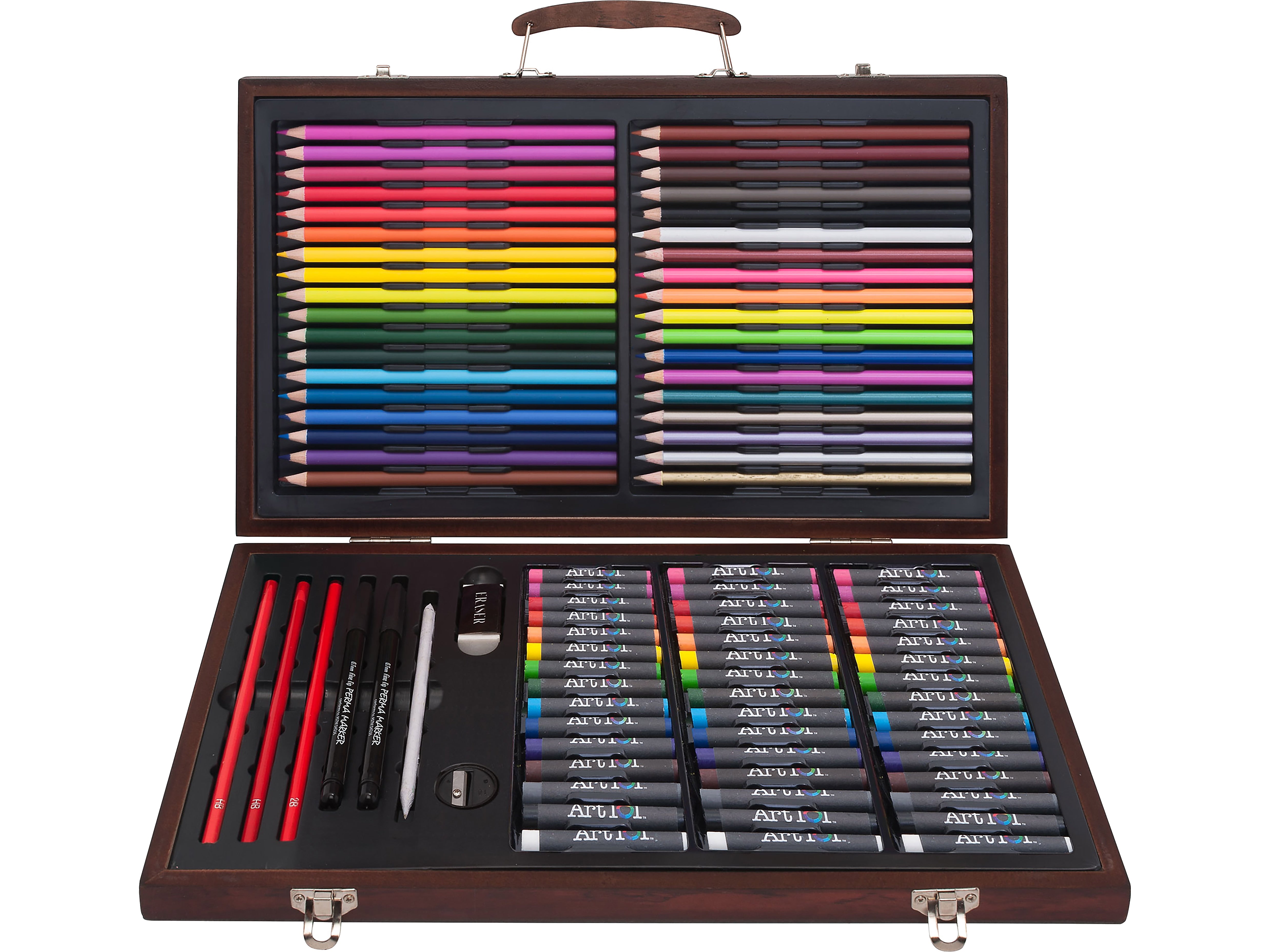 Art 101 Draw and Color Art Set, Assorted Colors, 106 Pieces